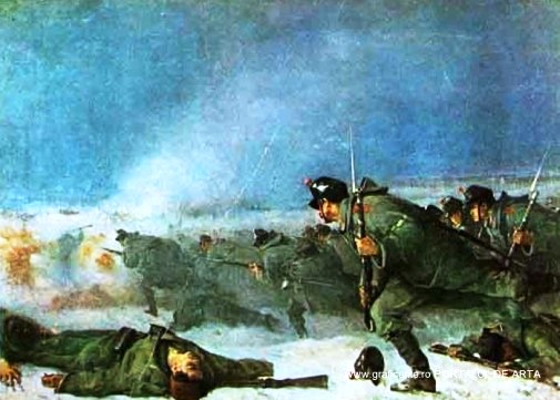 "Atacul de la Smârdan"(fragment) de Nicolae Grigorescu